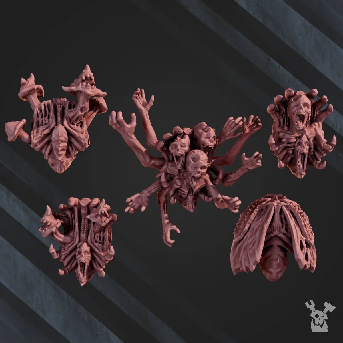 Three 3D printed Pandemic Warriors miniatures by Last Hope Miniatures for DakkaDakka, detailed models in a lineup.