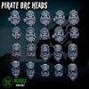 Set of 20 3D printed pirate ork heads miniatures by Last Hope Miniatures for tabletop gaming and model collection.