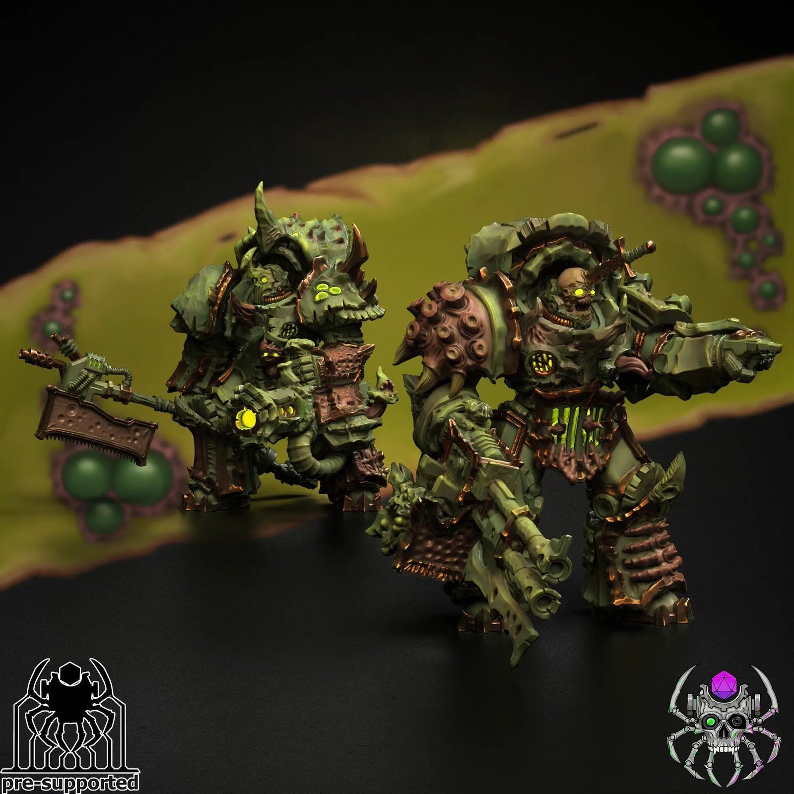 3D printed Plague Bringers model in heavy armor by Last Hope Miniatures, featuring detailed armor and menacing stance.