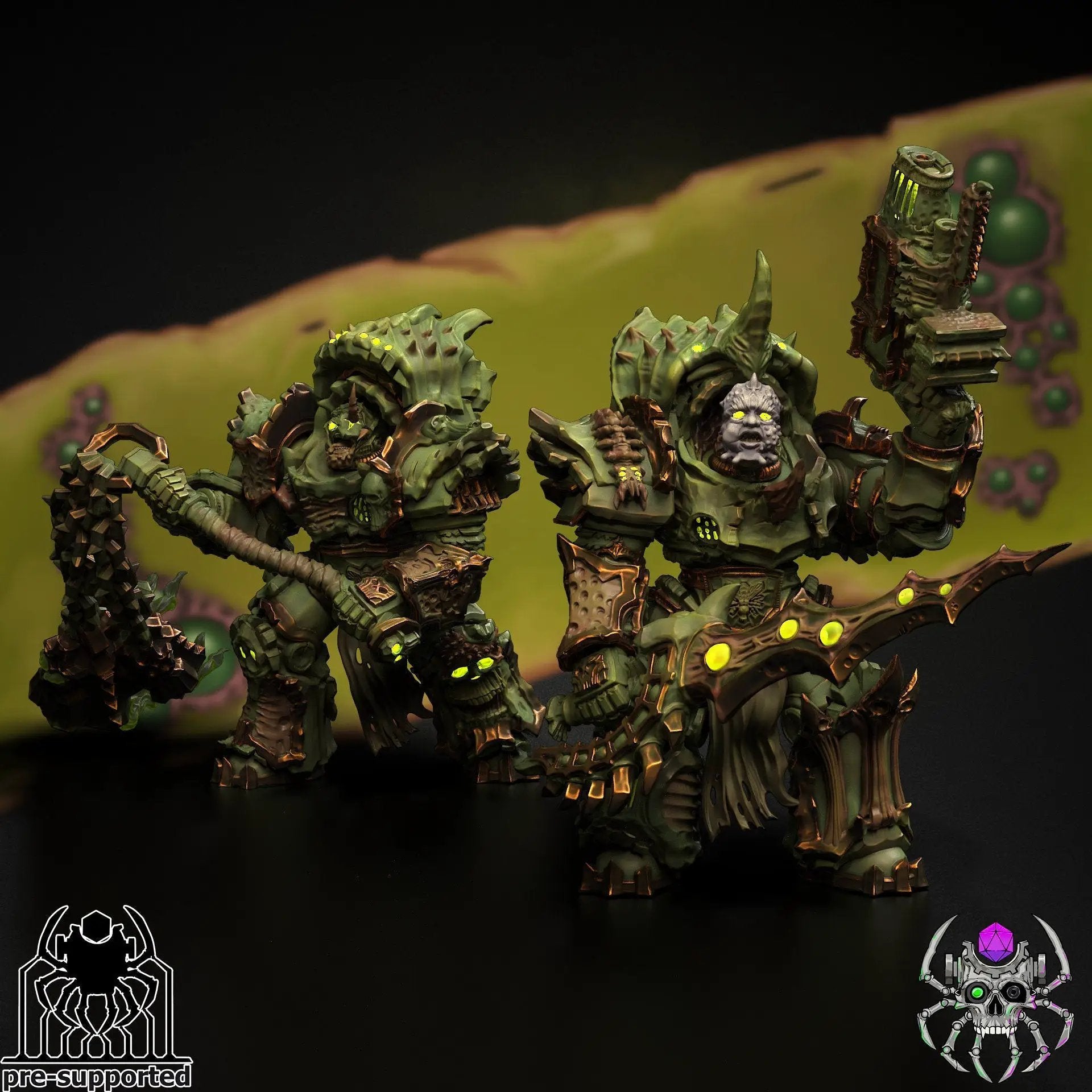 3D printed Plague Bringers model in heavy armor by EightLegsMiniatures, detailed miniature figure for tabletop gaming or display