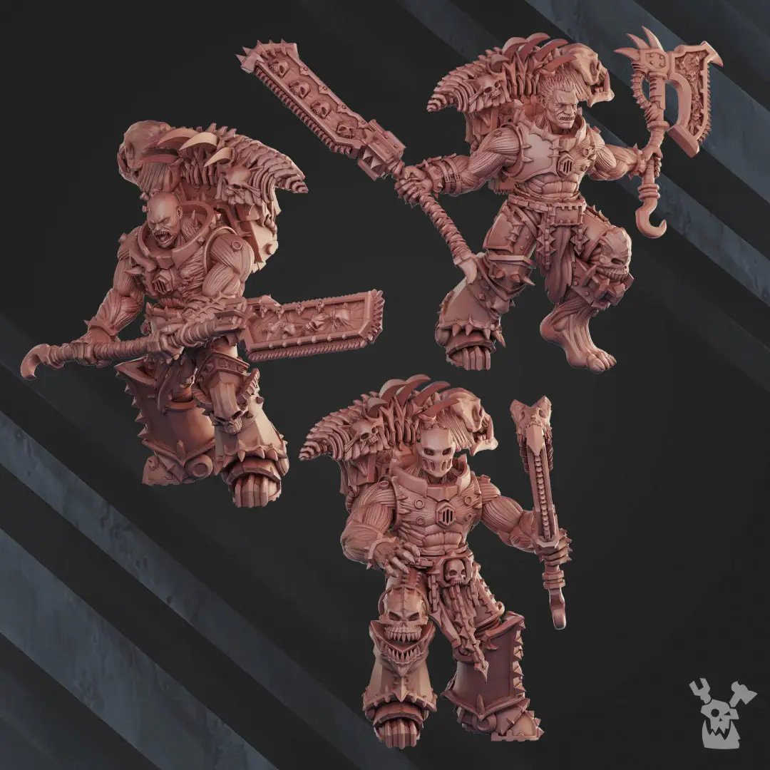 3D printed Possessed Butchers miniatures by DakkaDakka for Last Hope Miniatures, featuring five detailed model figures.