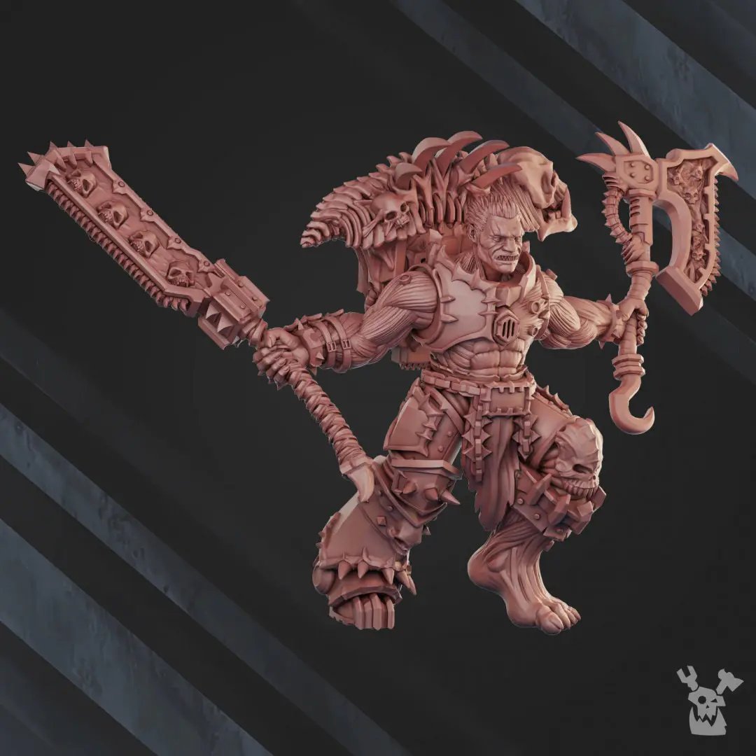 Three 3D-printed Possessed Butchers models by DakkaDakka Miniatures, detailed miniatures for tabletop gaming from Last Hope Miniatures.