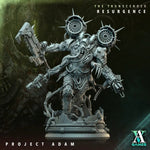 3D printed Project Adam model by Archvillain Games, created by Last Hope Miniatures, showing detailed sci-fi character figure.
