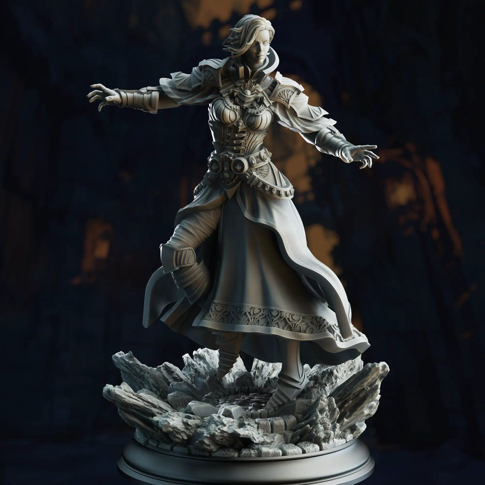 3D printed Psionic Mindweaver model by Last Hope Miniatures, depicting a detailed sci-fi figure with intricate armor and weaponry.