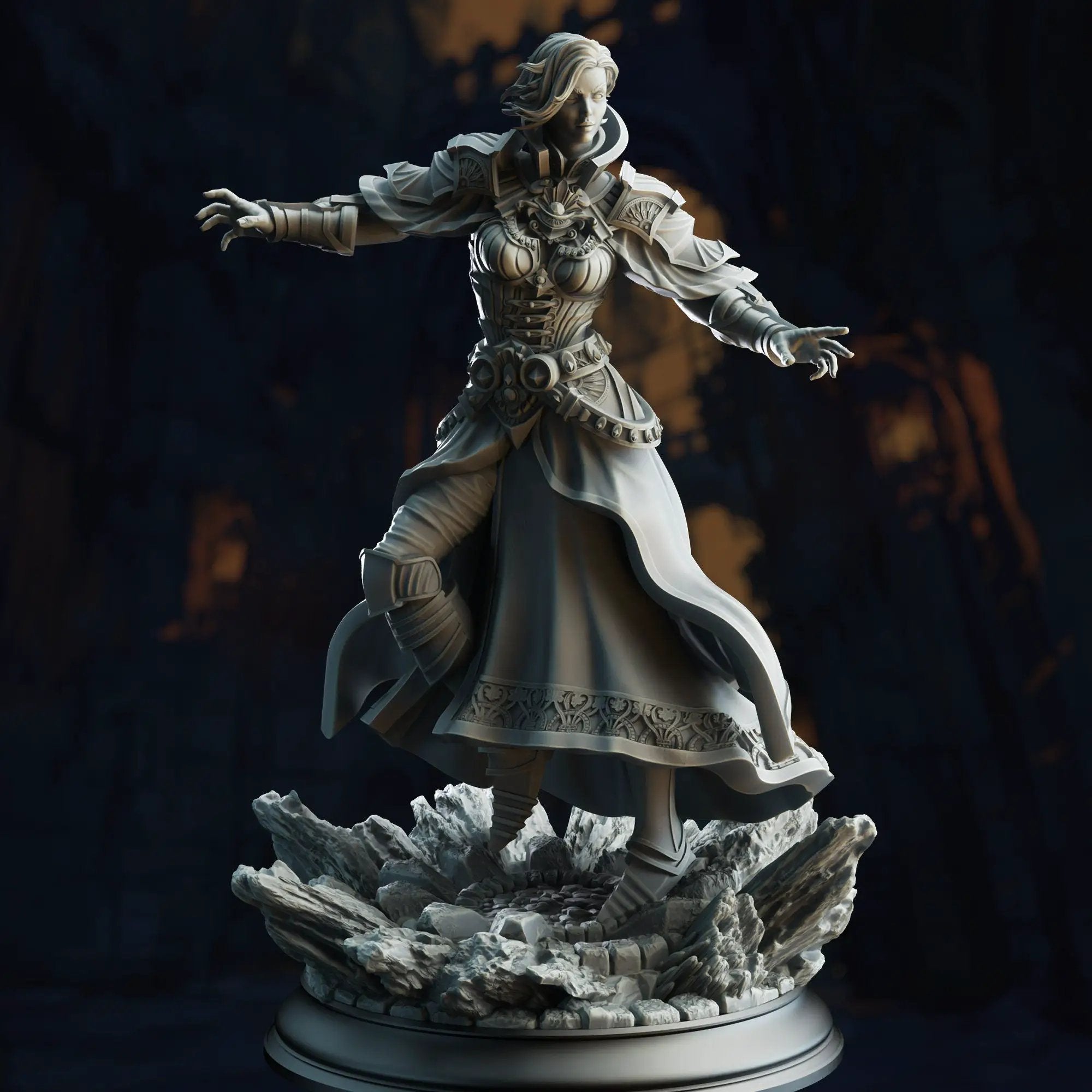 3D printed Psionic Mindweaver model by Last Hope Miniatures, depicting a detailed sci-fi figure with intricate armor and weaponry.