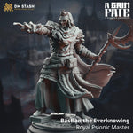 3D printed Psionic Spell Knight model by Last Hope Miniatures, featuring intricate armor and dynamic pose with magical effects.
