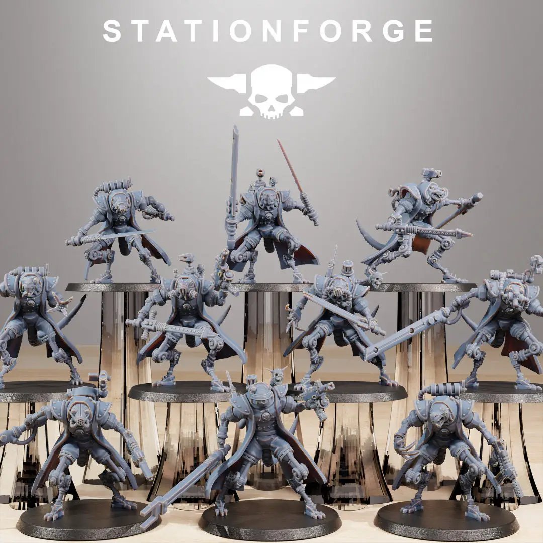 3D printed Raticus Curdsters x10 model by Last Hope Miniatures, detailed miniature figures for tabletop gaming.