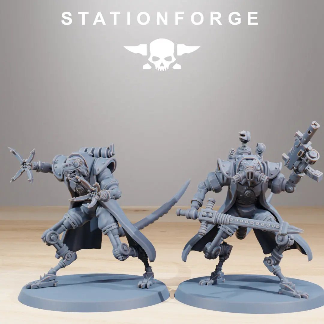 3D printed Raticus Curdsters miniatures by StationForge, set of 10, detailed models for tabletop gaming and hobbyists.