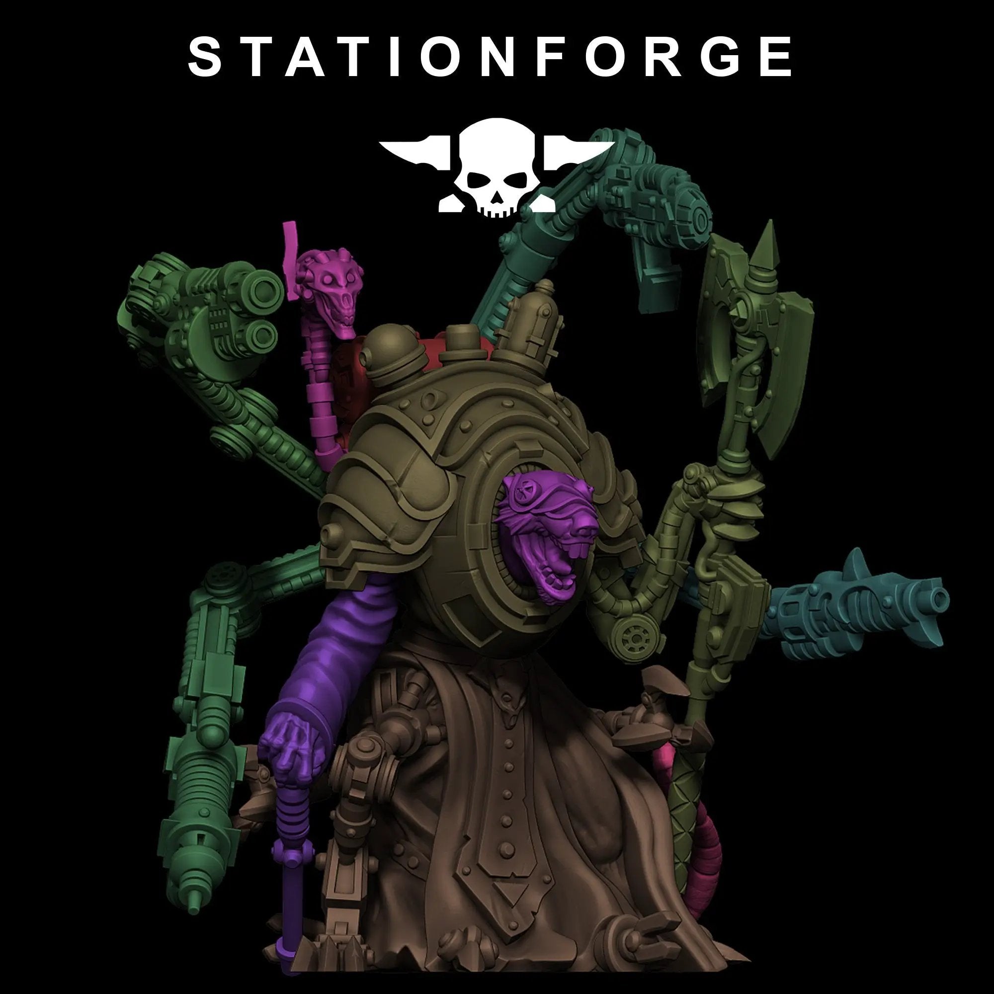 3D printed Raticus Techer model by Last Hope Miniatures, detailed sci-fi figure from StationForge Miniatures collection.