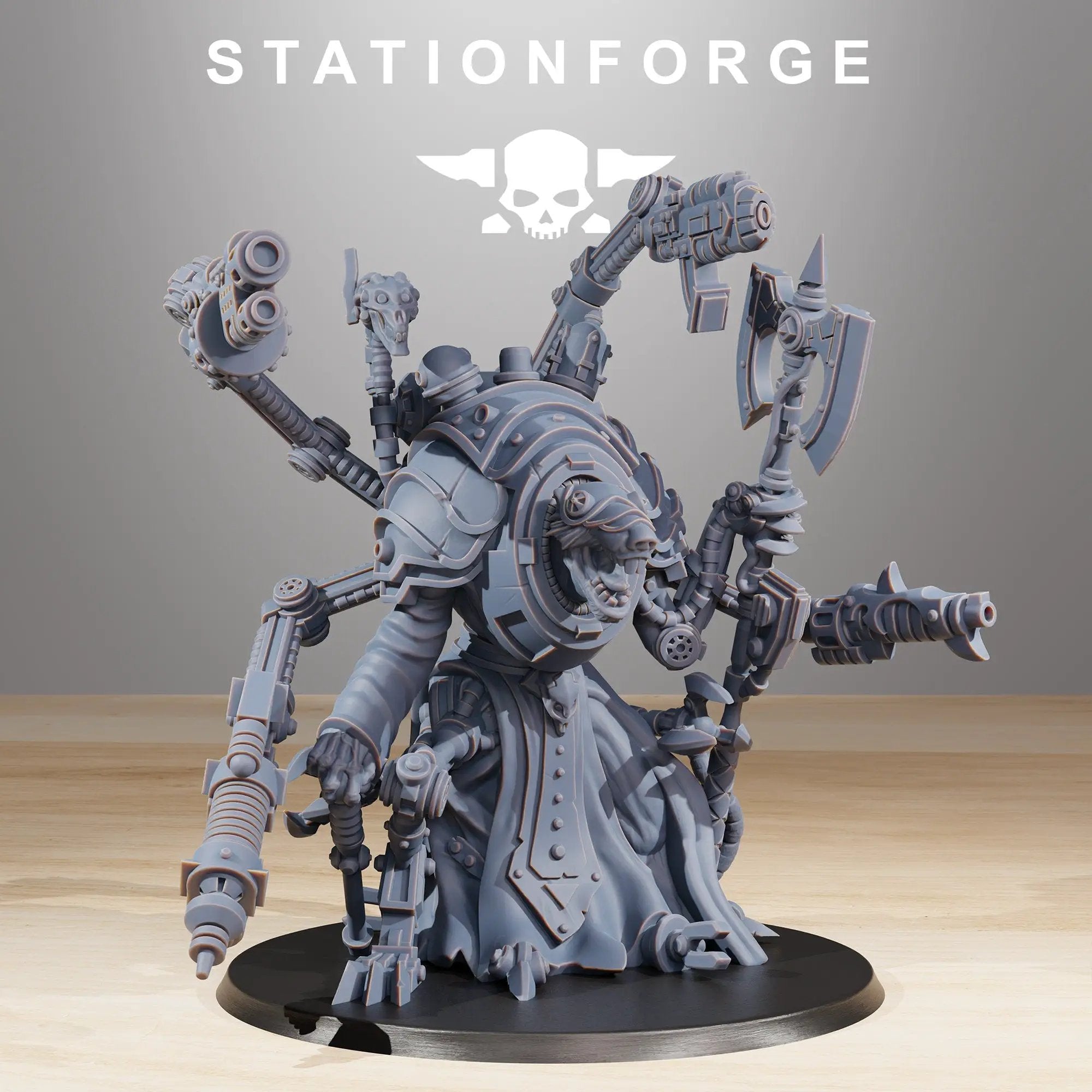 3D printed Raticus Techer model by StationForge Miniatures, featuring detailed rat-like character for tabletop gaming.