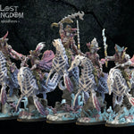 3D printed red Knights x5 model by Lost Kingdom Miniatures, featuring detailed medieval knight figures on a plain background.