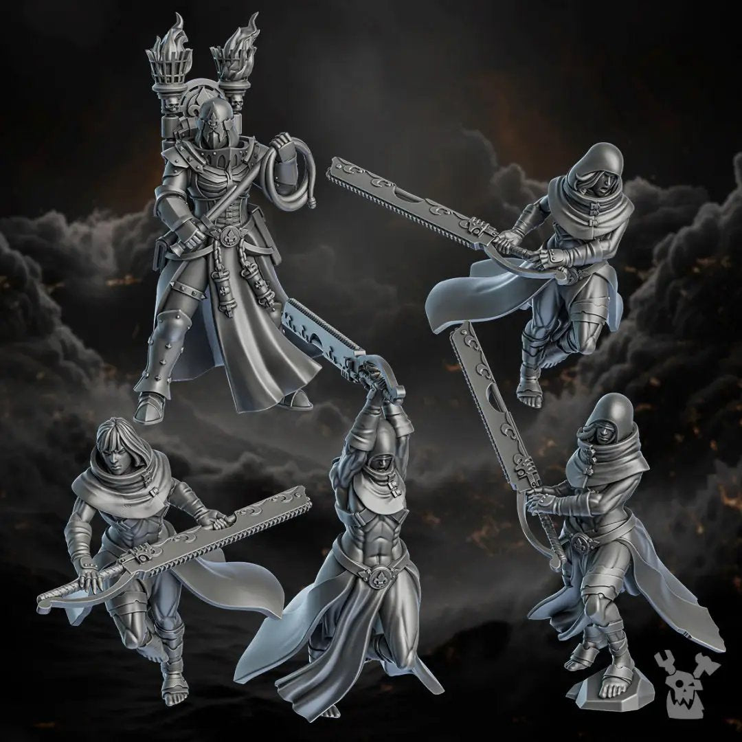 3D printed Redeemers Sister Squad model by DakkaDakka Miniatures, detailed miniature figure for tabletop gaming.