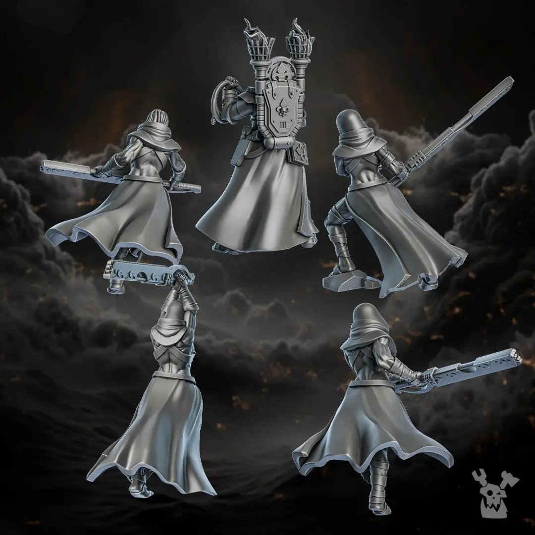 3D printed Redeemers Sister Squad model by DakkaDakka Miniatures, featuring detailed figures from Last Hope Miniatures.