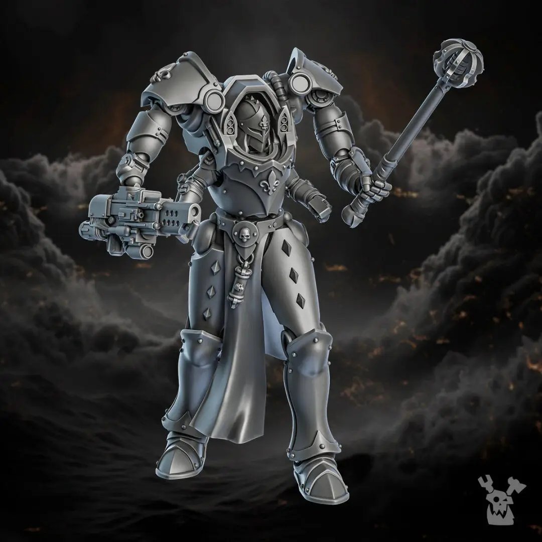 3D printed Repentance Exosuits model by Last Hope Miniatures, detailed miniature with mechanical armor design from DakkaDakka Miniatures