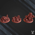 Three 3D printed robot legions model swarms by Last Hope Miniatures, featuring detailed robotic figures from DakkaDakka.