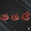 Three 3D printed robot legions model swarms by Last Hope Miniatures for DakkaDakka Miniatures, featuring detailed robotic figures.