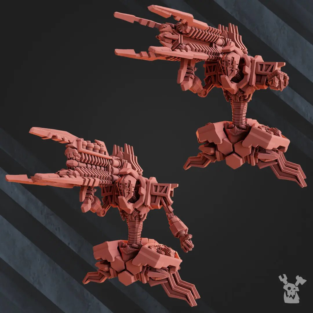 3D printed robot legions Heavy Annihilators model by Last Hope Miniatures, featuring detailed robotic armor and weaponry.