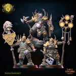 3D printed Rotten Knight Command Group model by Lost Kingdom Miniatures, featuring detailed knight figures with weathered armor.