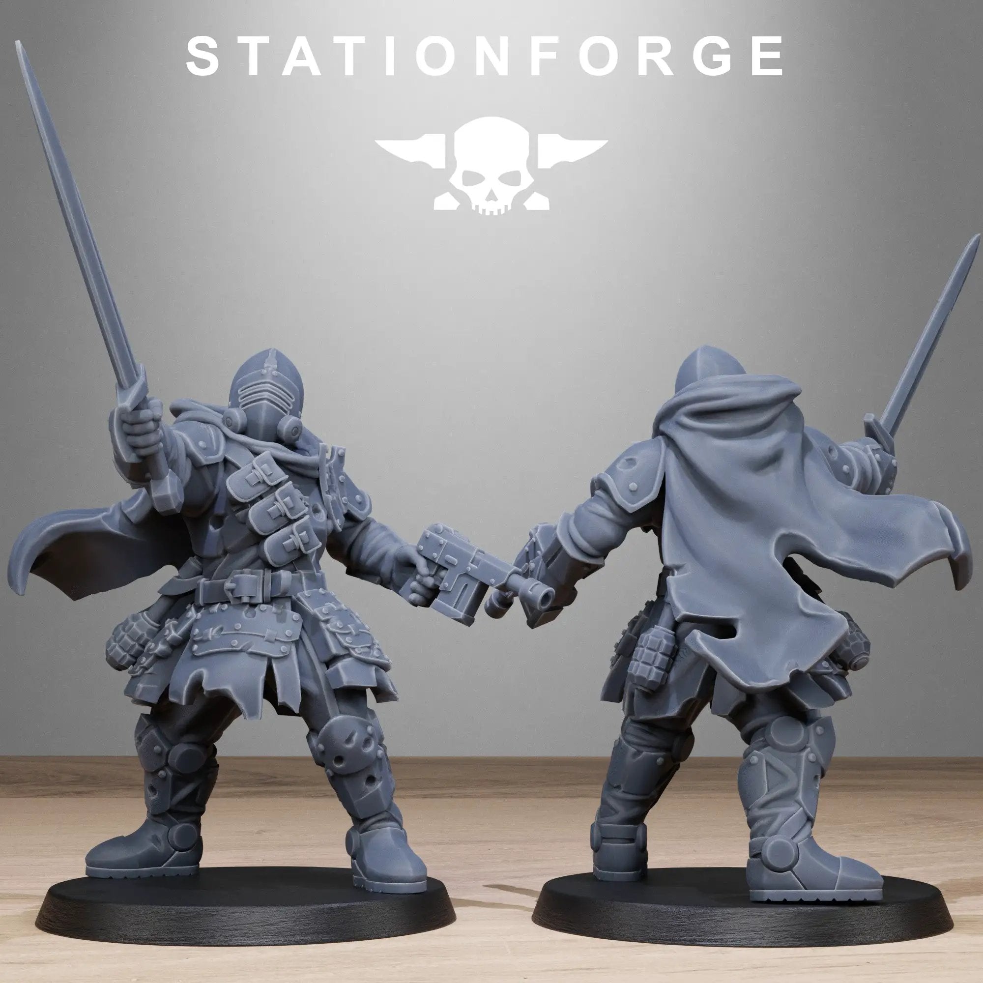 3D printed RoyalGuard Bloodwardens model by StationForge Miniatures, detailed fantasy miniature figure for tabletop gaming.