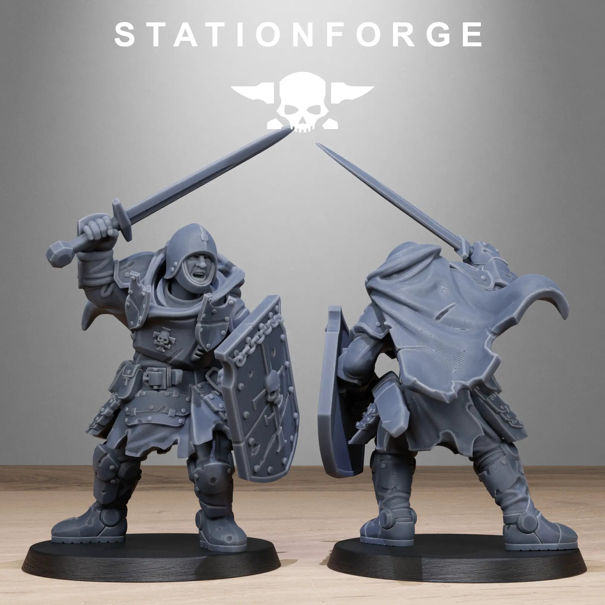 3D printed RoyalGuard Bloodwardens model by StationForge Miniatures for Last Hope Miniatures, detailed fantasy tabletop game figure.