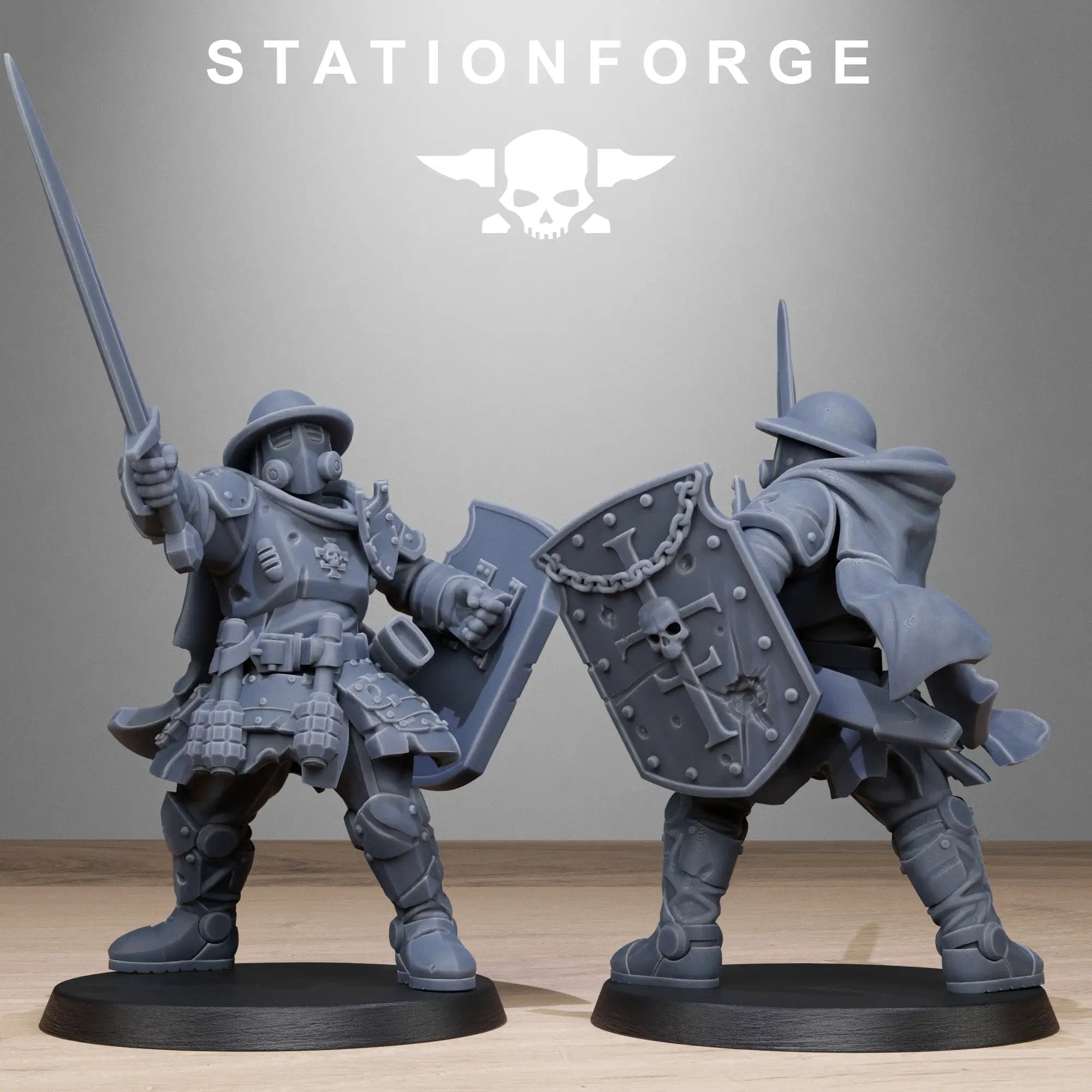 3D printed RoyalGuard Bloodwardens model by StationForge Miniatures, detailed fantasy miniatures for tabletop gaming.