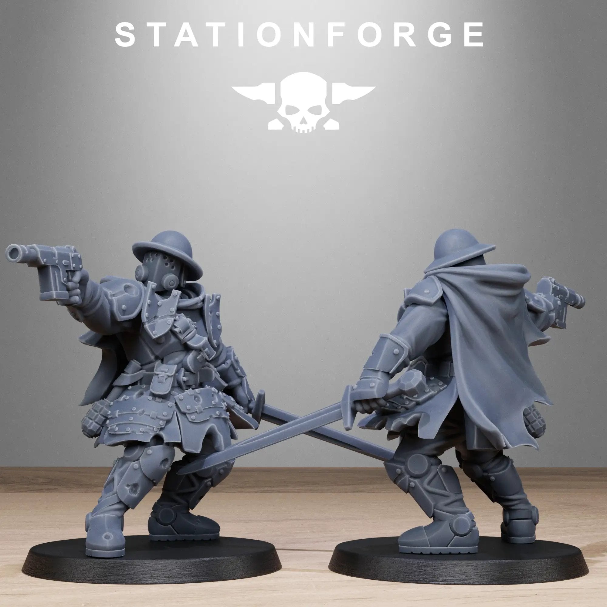 3D printed RoyalGuard Bloodwardens model by StationForge Miniatures, detailed fantasy miniature for tabletop gaming.