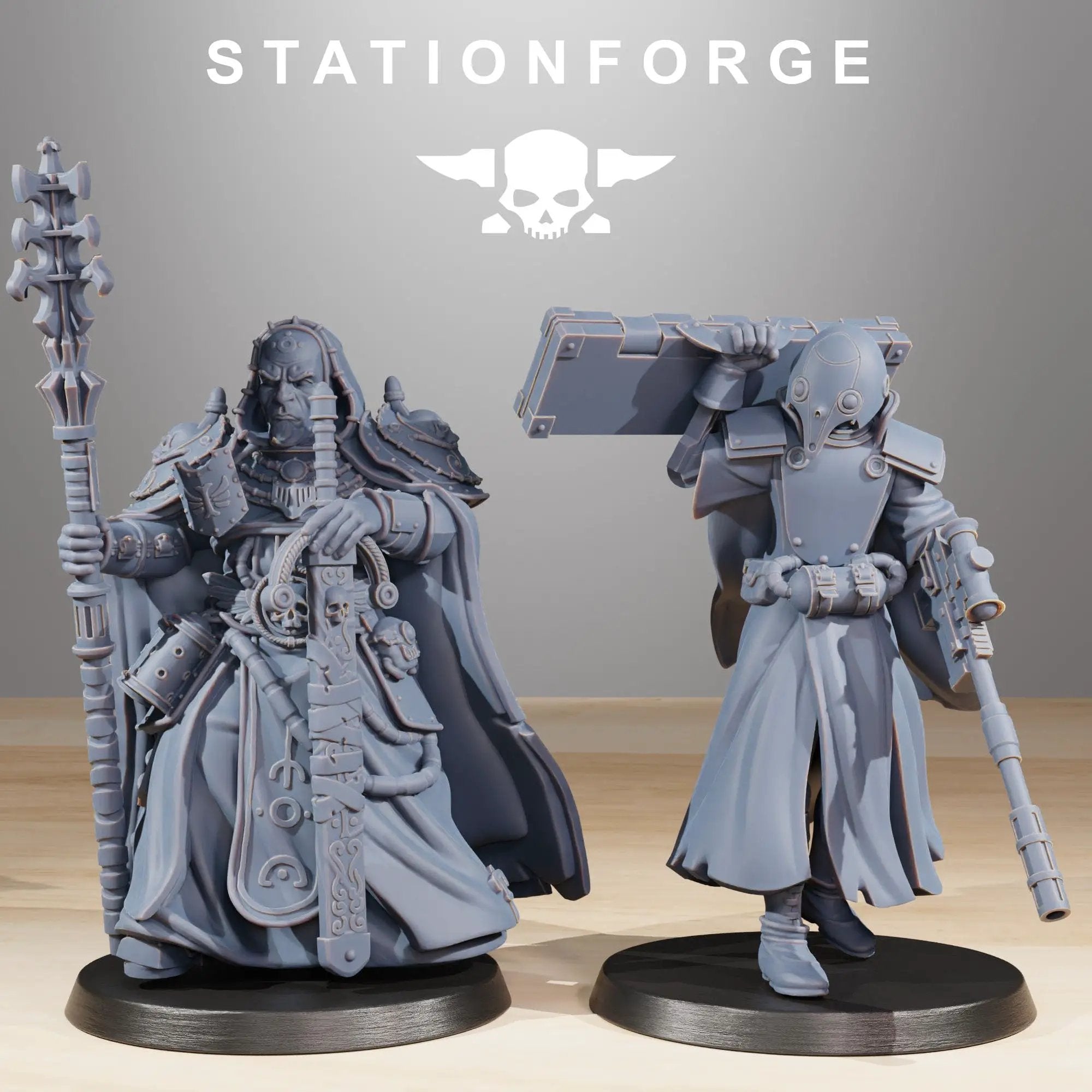 3D printed RoyalGuard Elites model by Last Hope Miniatures, detailed miniature figure with armor and weaponry, displayed on a white background.