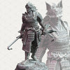 3D printed Samurai of the Fox model by Last Hope Miniatures, featuring intricate details and dynamic pose in a fantasy style.