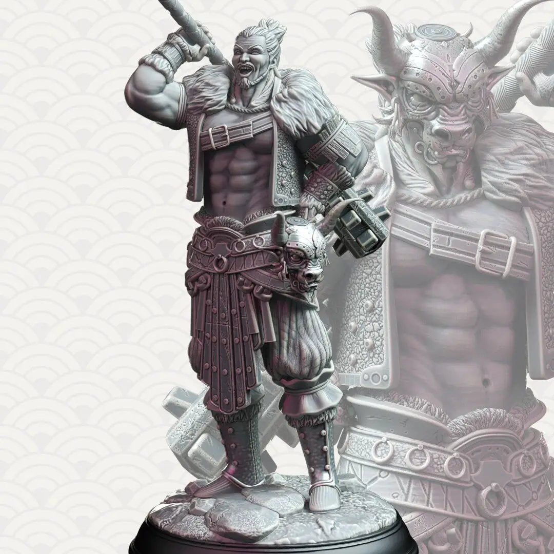 3D printed Samurai of the Ox model by Last Hope Miniatures, featuring intricate armor and traditional samurai design.