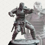 3D printed Samurai of the Serpent model by Last Hope Miniatures, featuring intricate details of a samurai warrior with serpent motifs.