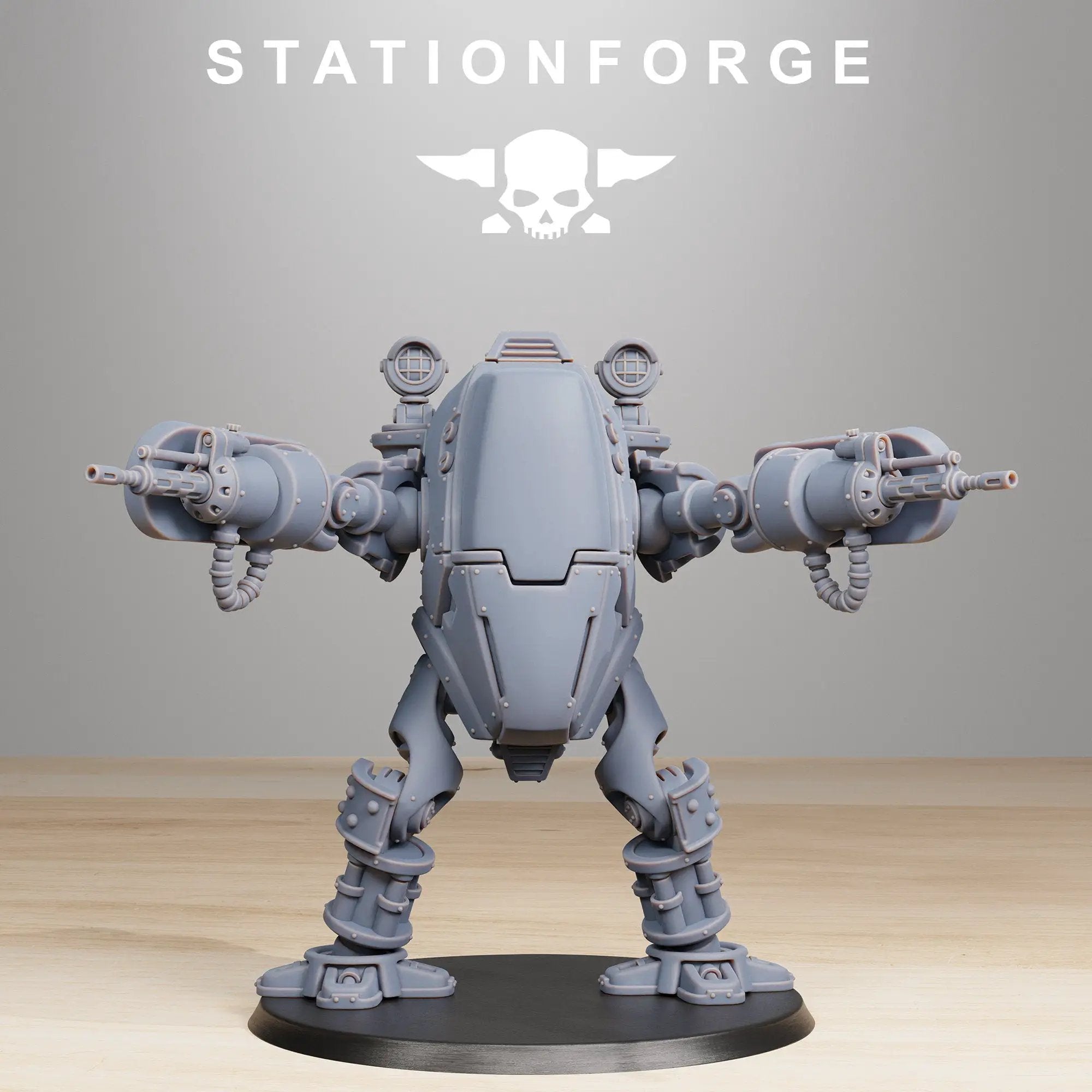 3D printed Scavenger Clanker model by Last Hope Miniatures, featuring detailed robotic parts and mechanical design.