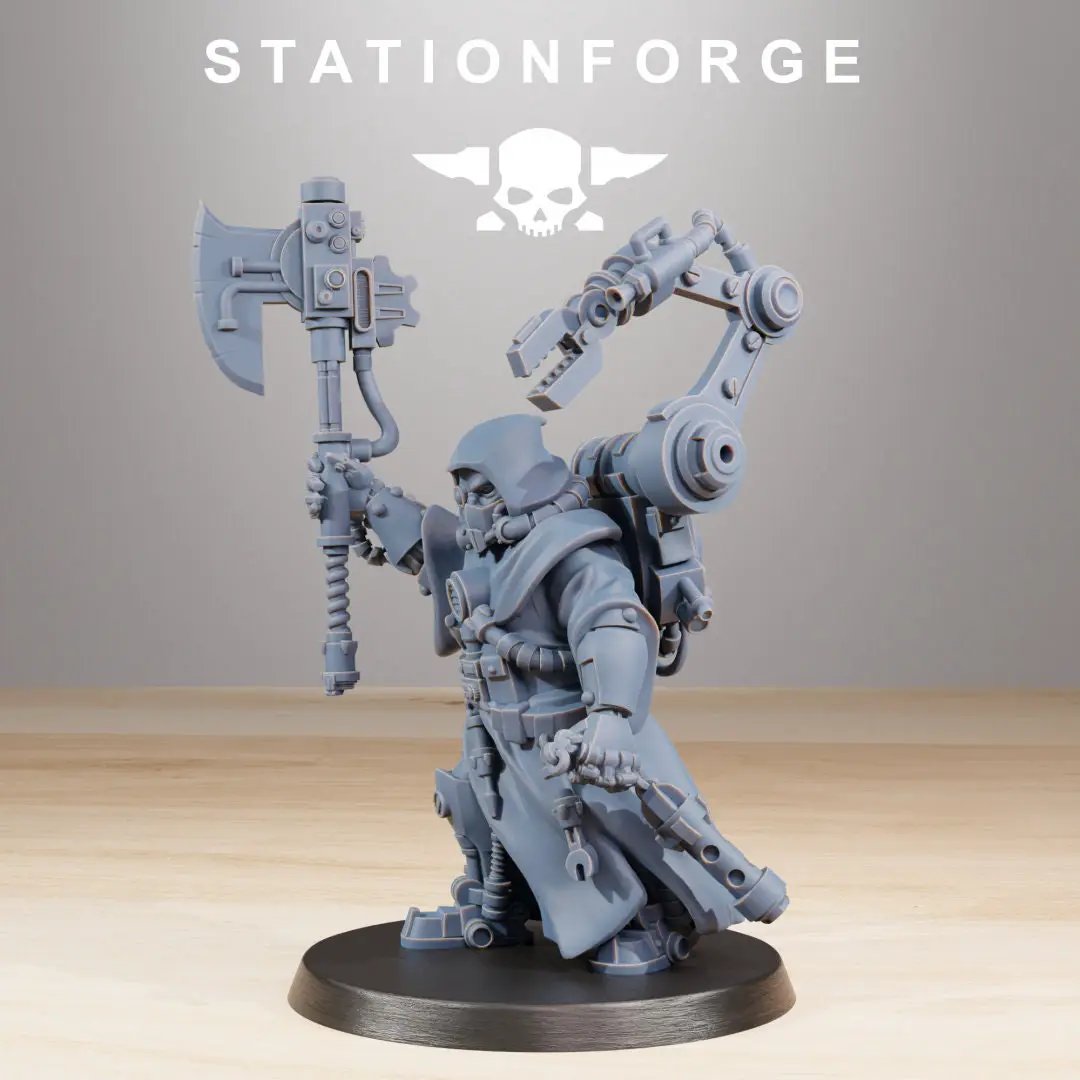 3D printed Scavenger Commander model by StationForge Miniatures, featuring detailed sci-fi character design for Last Hope Miniatures.