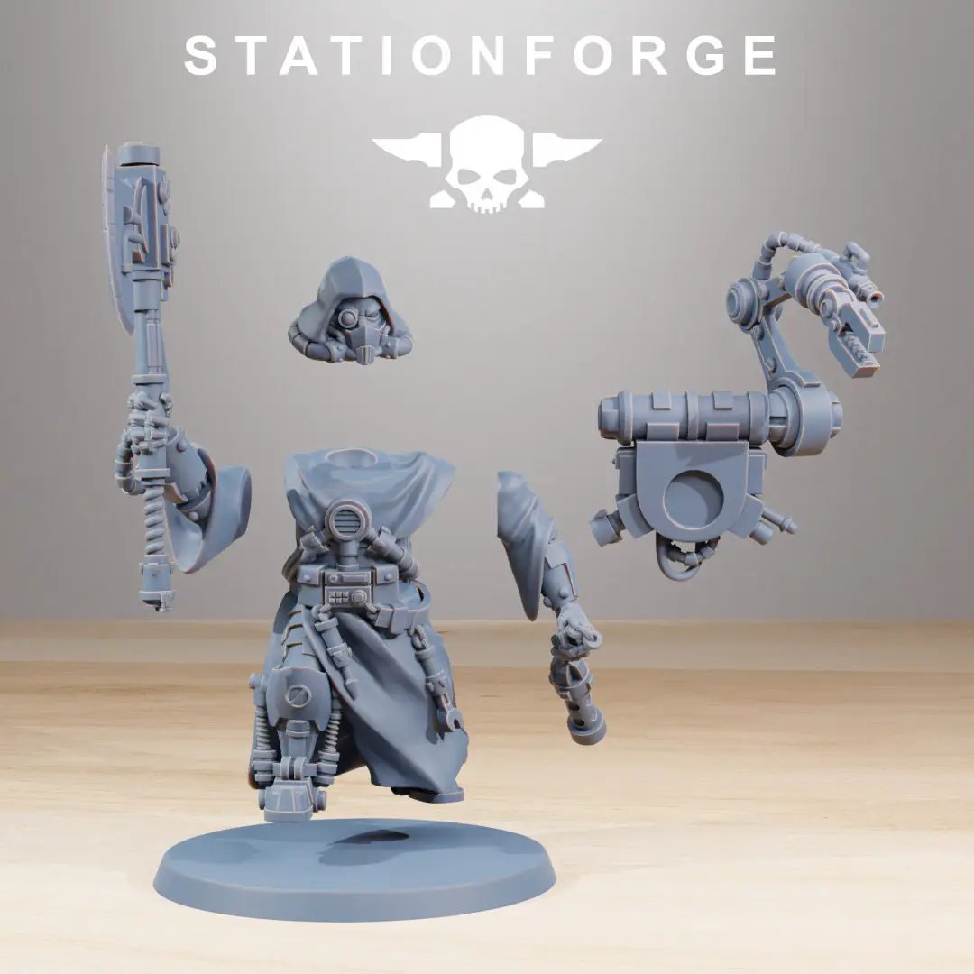 3D printed Scavenger Commander model by StationForge Miniatures for Last Hope Miniatures, detailed sci-fi tabletop game figure.
