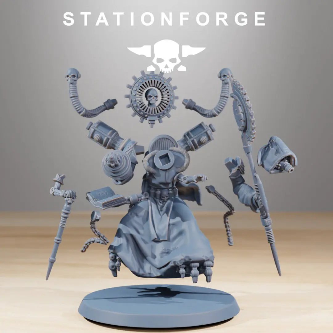 3D printed Scavenger Cultist Leader model by StationForge Miniatures for Last Hope Miniatures, featuring detailed sculpting and dynamic pose.