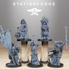 Set of five 3D printed Scavenger Cultists models by Last Hope Miniatures, detailed figures from StationForge Miniatures.
