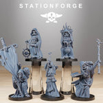 Set of five 3D printed Scavenger Cultists models by Last Hope Miniatures, detailed figures from StationForge Miniatures.
