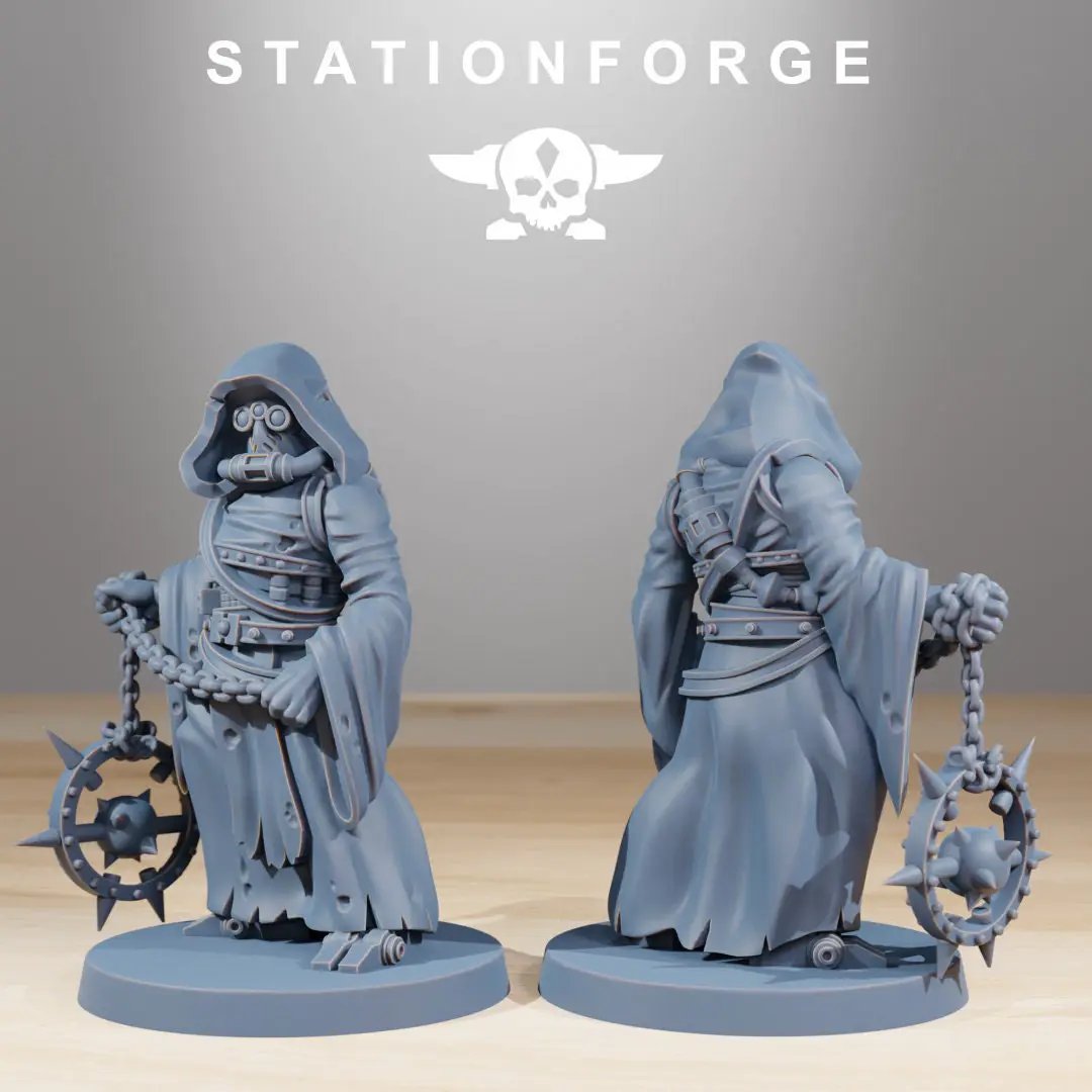 Set of five 3D printed Scavenger Cultists models by Last Hope Miniatures, designed for tabletop gaming and miniature collections.