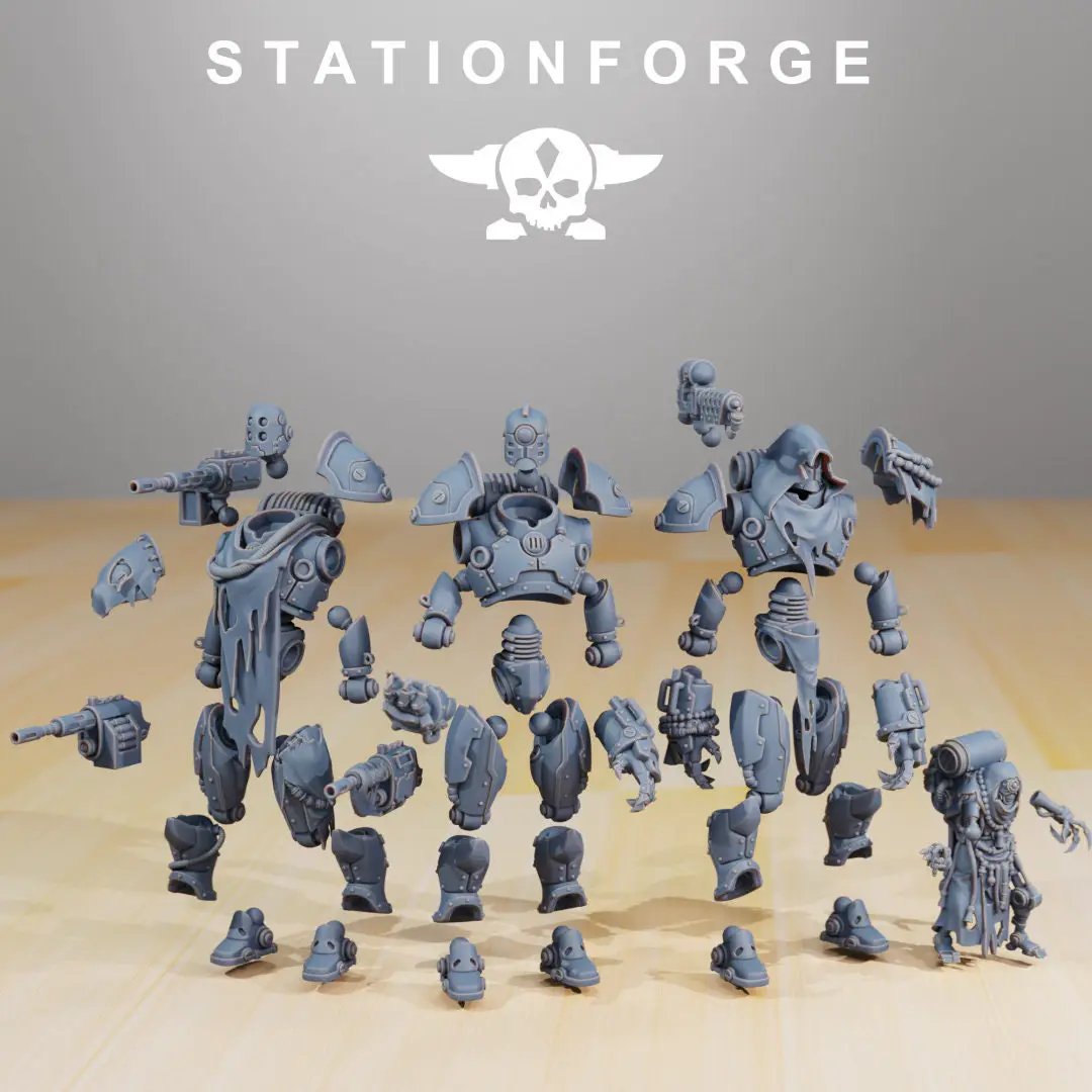 3D printed Scavenger Droitex Mk2 model by Last Hope Miniatures, designed by StationForge Miniatures, detailed sci-fi figure.