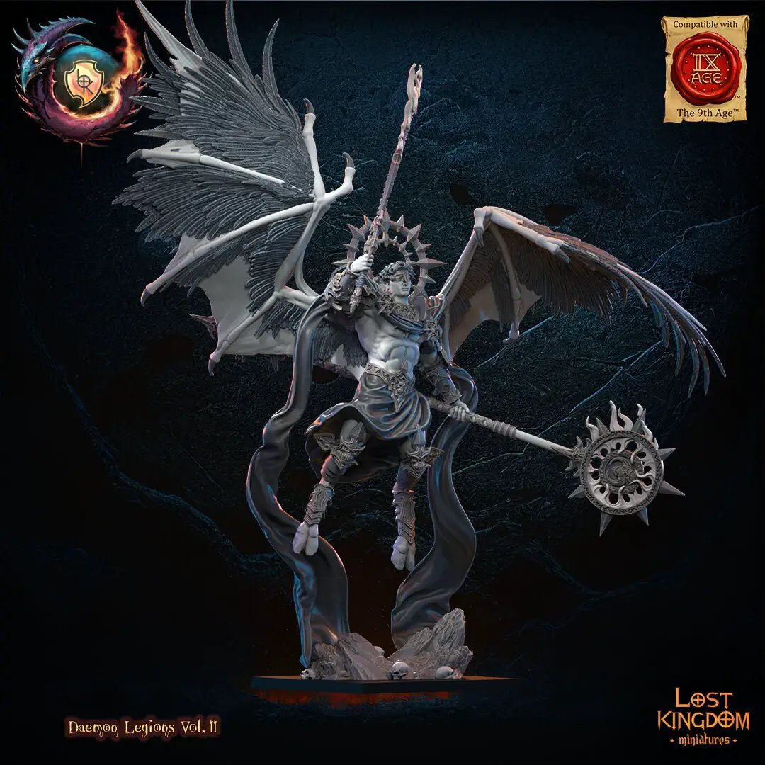 3D printed model of the Scourge of Vandara from Lost Kingdom Miniatures, detailed fantasy creature figure with intricate design.