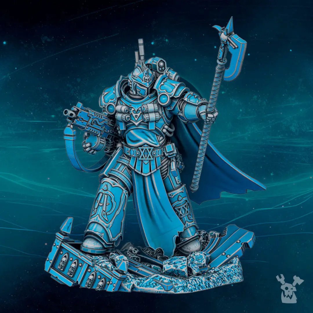 3D printed model of Scylla Alfarat the First Twin by DakkaDakka Miniatures, featuring detailed sculpting from Last Hope Miniatures.