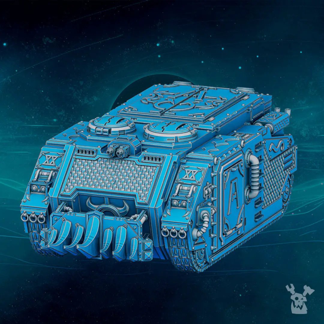 3D printed Scylla Legion APC model by Last Hope Miniatures, detailed military vehicle from DakkaDakka Miniatures.