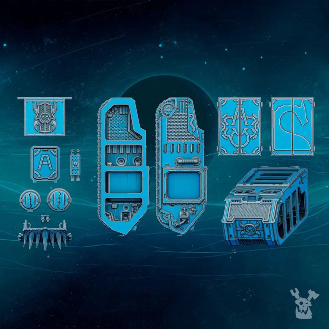 3D printed Scylla Legion APC model by Last Hope Miniatures for DakkaDakka Miniatures, detailed military vehicle with intricate design.