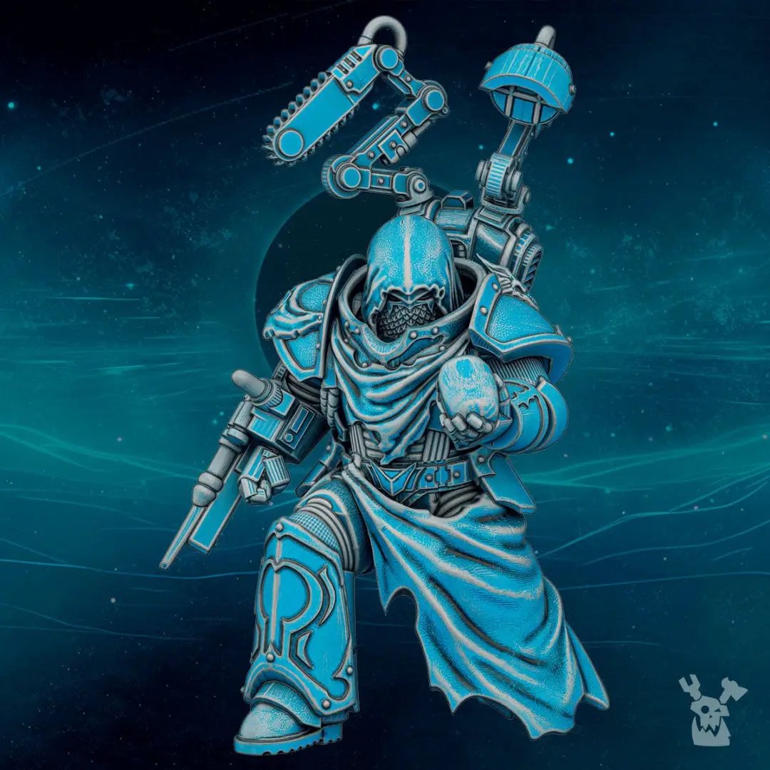 3D printed Scylla Legion Apothecary model by DakkaDakka Miniatures, detailed miniature figure for tabletop gaming.