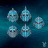 3D printed Scylla Legion Bits helmet set by Last Hope Miniatures, showing detailed model parts for tabletop gaming.