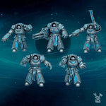 3D printed Scylla Legion Destroyer Squad model by Last Hope Miniatures, featuring five detailed miniatures in a sci-fi tabletop game style.