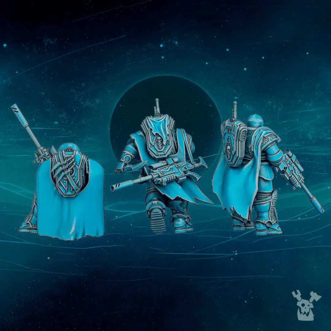 3D printed Scylla Legion Dragon Hunters miniatures by DakkaDakka, assembled and painted model set from Last Hope Miniatures.