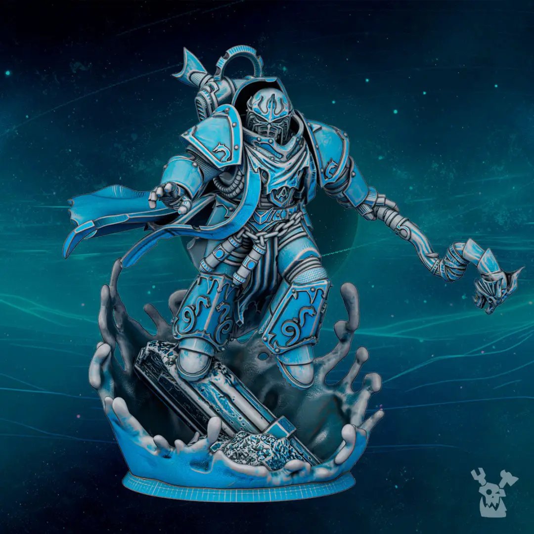 3D printed model of Scylla Legion Nethuns the Tidal Wave by Last Hope Miniatures, featuring detailed oceanic creature design.