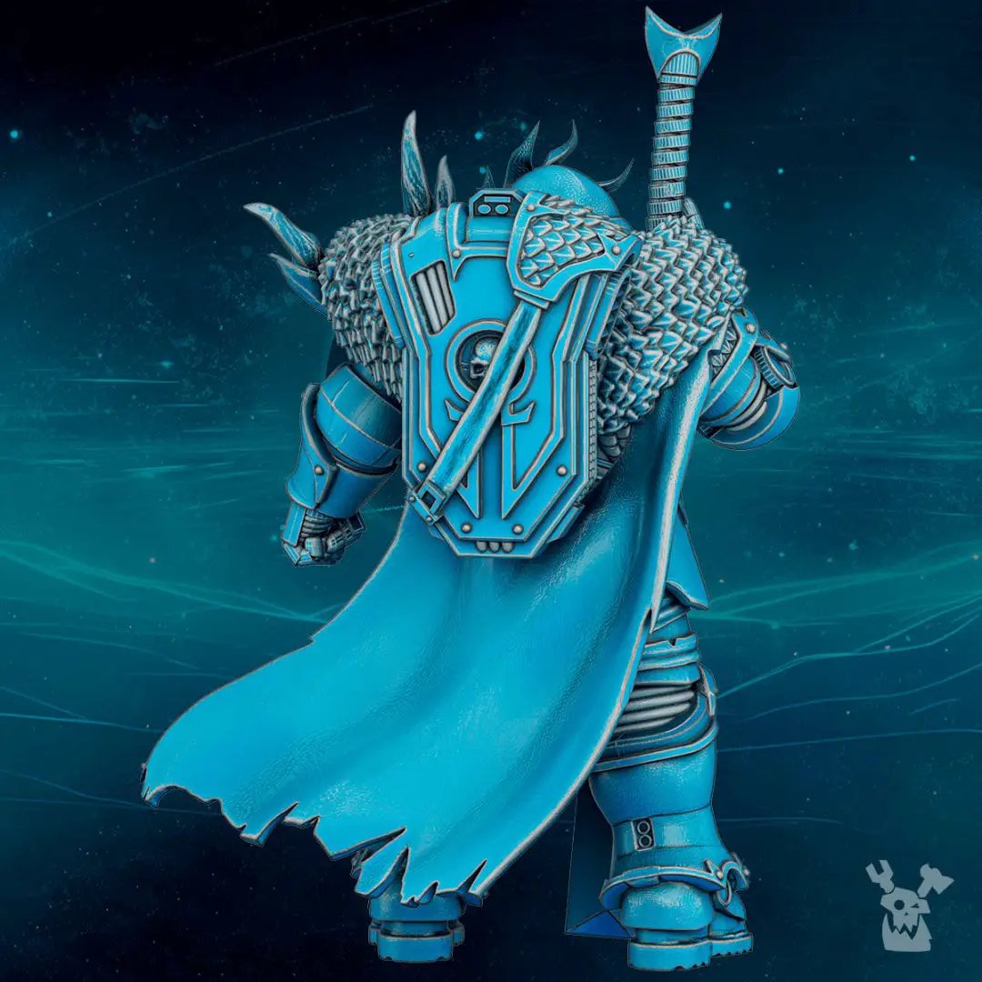 3D printed Scylla Legion Pharacrit Dragonborn model by Last Hope Miniatures, featuring detailed dragonborn warrior with intricate armor and weapons.