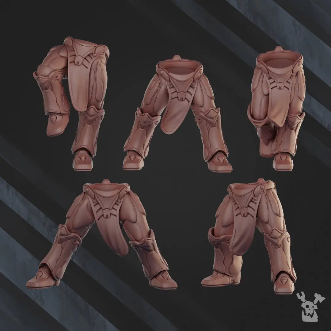 Set of five 3D printed Shadow Blade Squad models by Last Hope Miniatures, featuring detailed fantasy combat figures.