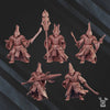 Set of 3D printed Shadow Casters Squad miniatures by Last Hope Miniatures, featuring five detailed models from DakkaDakka.